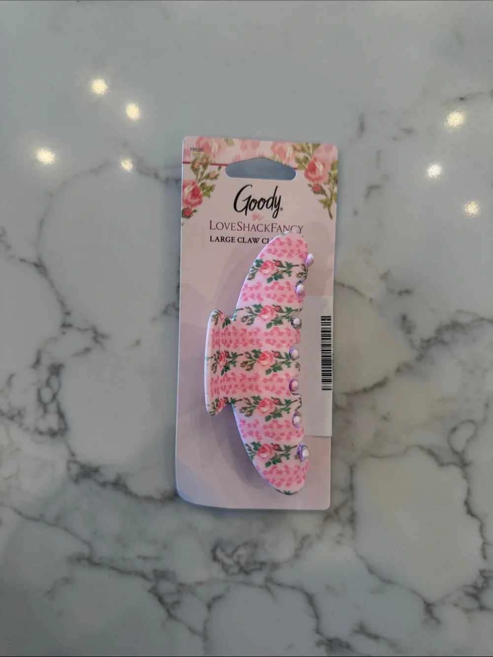 LoveShackFancy Pink Floral Large Claw Clip by Goody